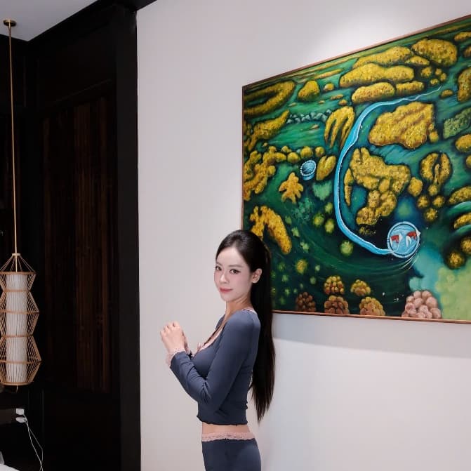 Belle Set — dài tay cổ U xanh than, ren hồng — ảnh 5