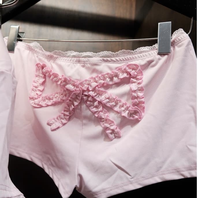 Bowie Set — áo thun bèo trái tim, quần short ren — ảnh 2