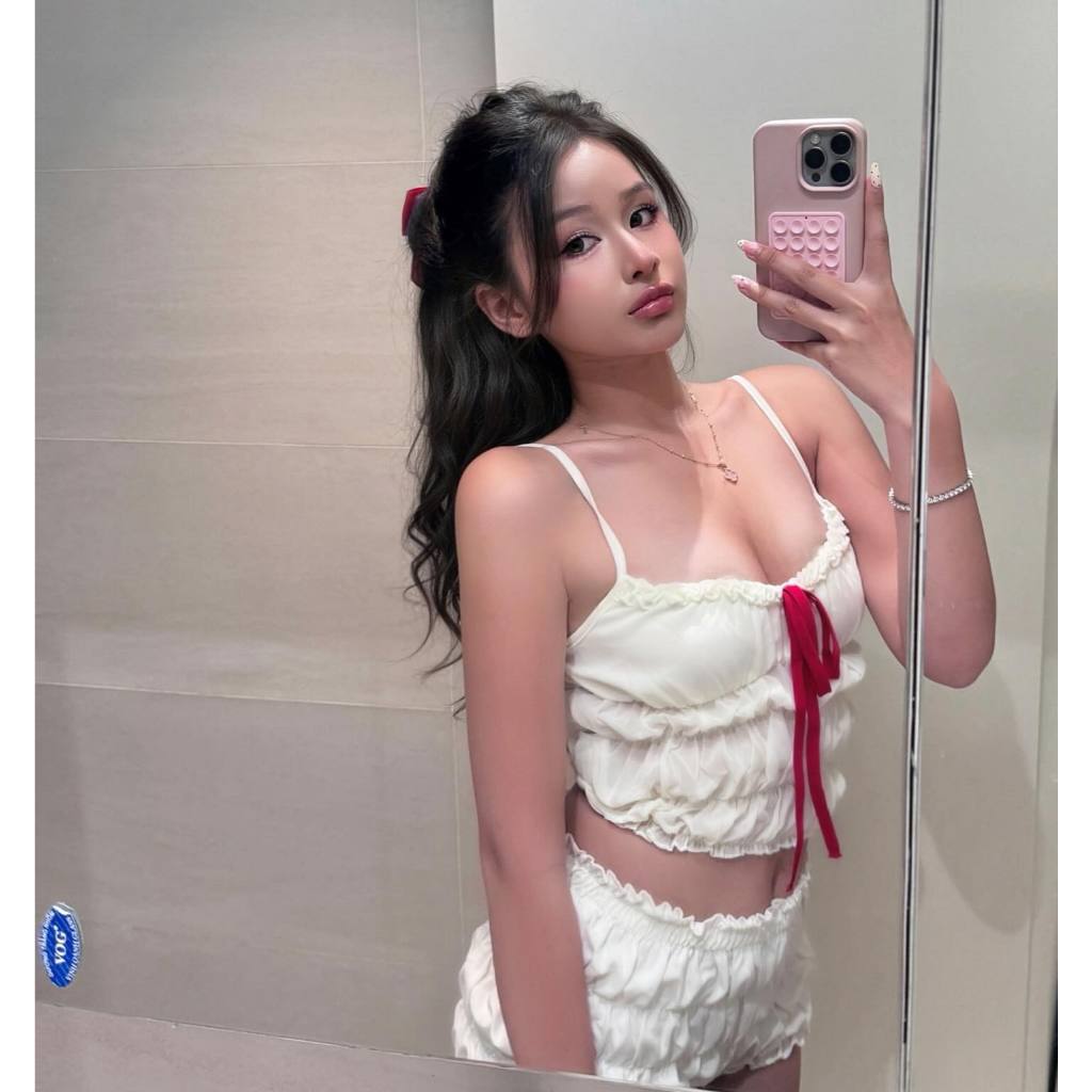 Set Đồ Ngủ Nữ Sugar Doll Ngọt Ngào | Pijama 2 Mảnh Áo + Quần Vải Nhún Co Giãn